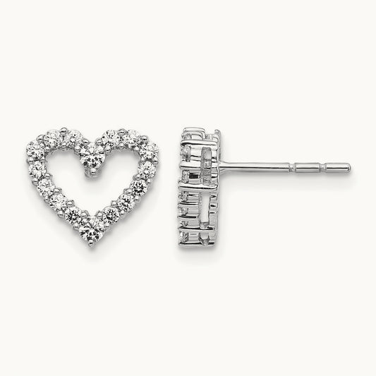 Heart Post Earrings, 0.50 ct tw Lab-Grown Diamond