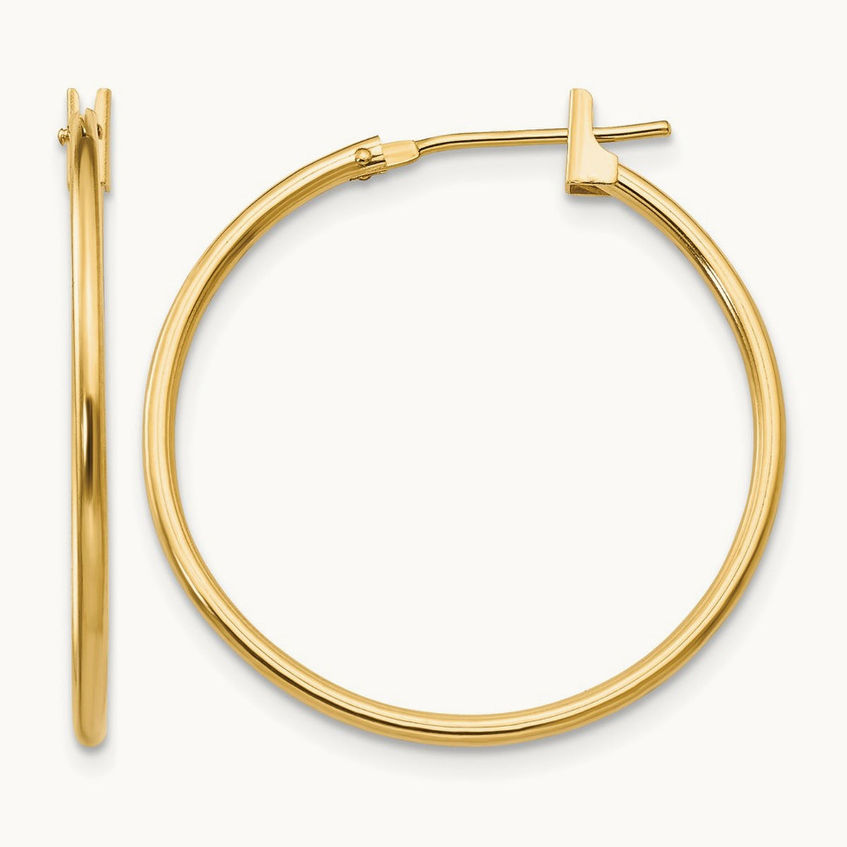 Endless Hoop Earrings — 14K Yellow Gold, 1mm