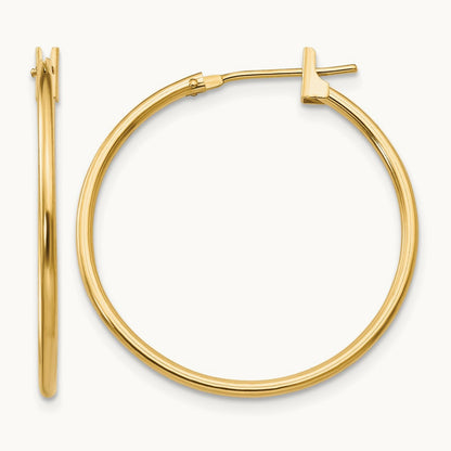 Endless Hoop Earrings — 14K Yellow Gold, 1mm