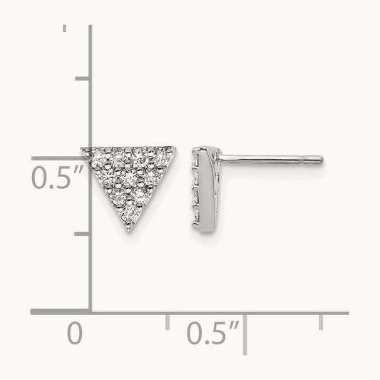 Diamond Triangle Earrings, 14K White Gold