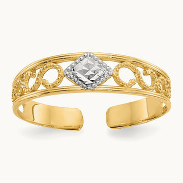 & Diamond-Cut Toe Ring — photo set