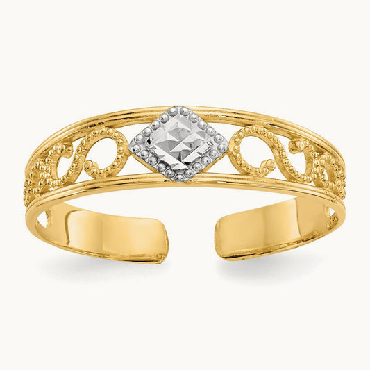 & Diamond-Cut Toe Ring — photo set