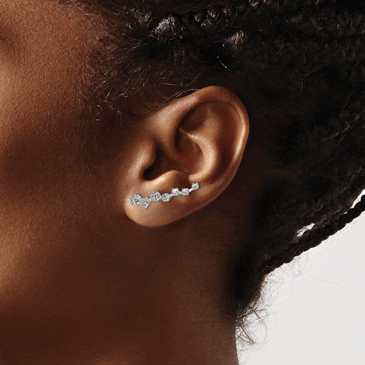 Diamond Ear Climber Earrings — photo set