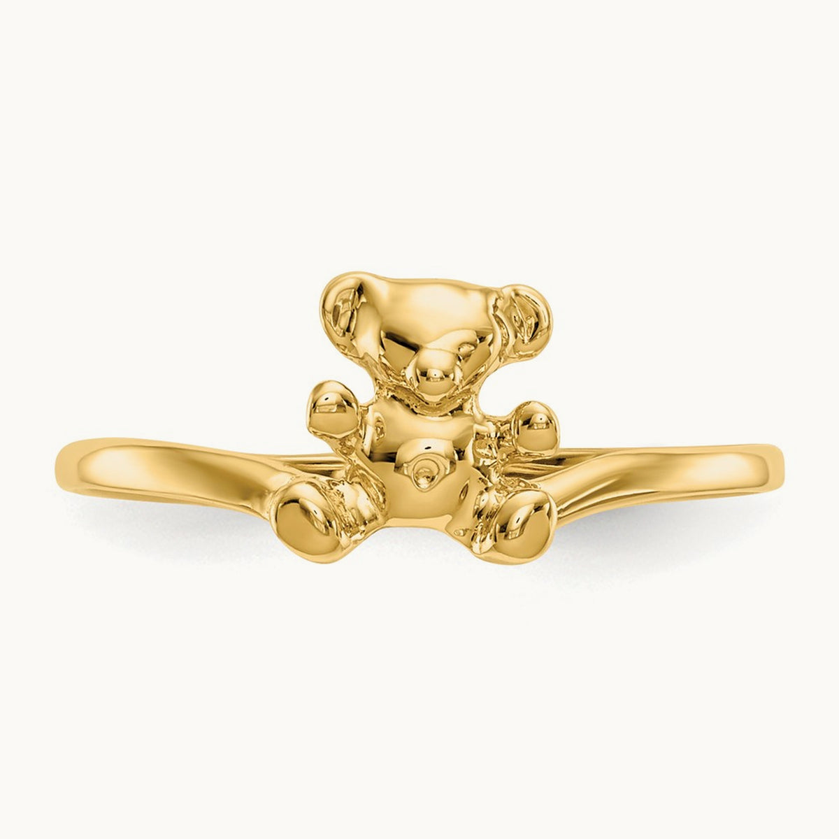 Childs Polished Teddy Bear Ring, 14K
