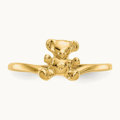 Childs Polished Teddy Bear Ring, 14K