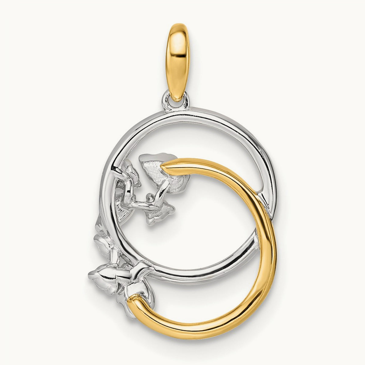 Polished Diamond Intertwined Circles Pendant, 14K Two-tone