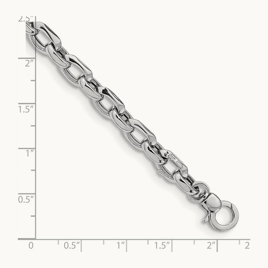 Polished Fancy Link Bracelet, 14K White