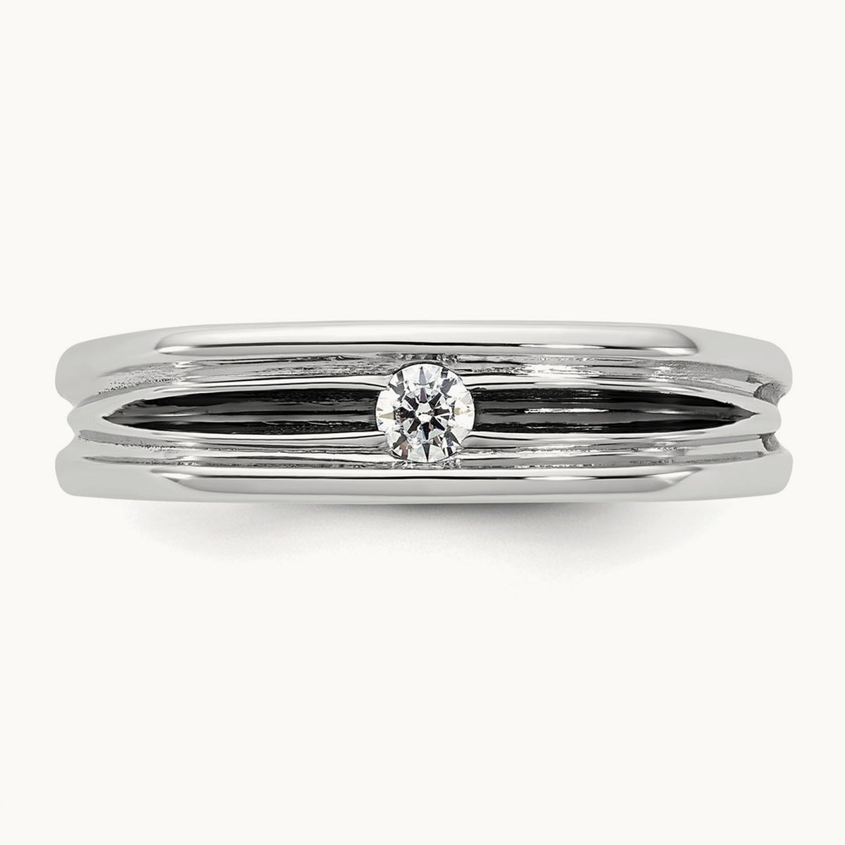 Setting: with White Rhodium IB Goodman Men's Diamond Ring Mounting, 14K Gold — 14K White Gold