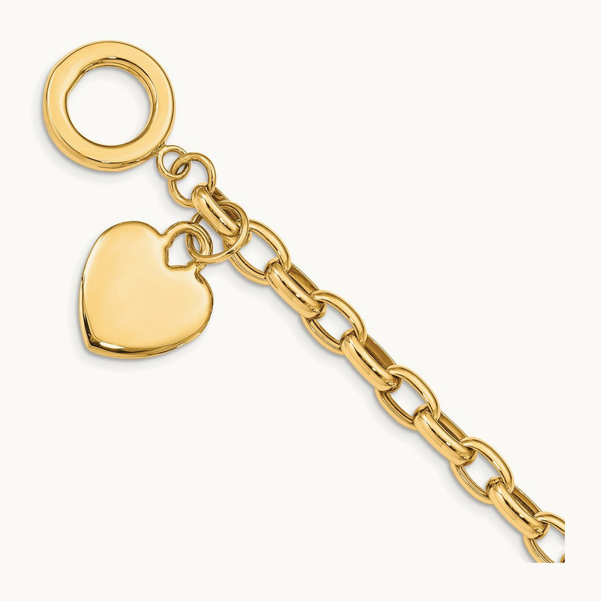 Heart Charm Bracelet, 14K
