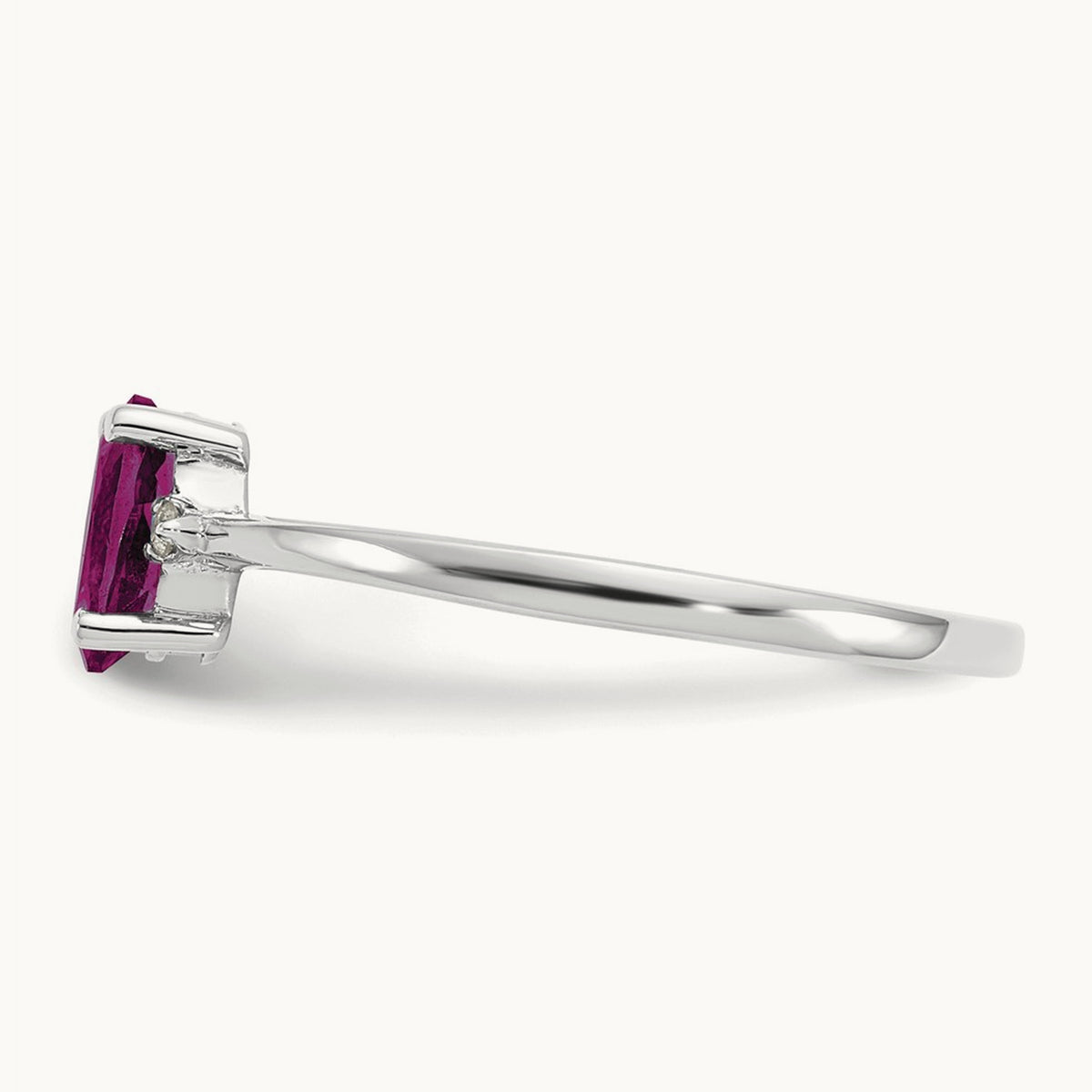 Diamond & Rhodolite Garnet Birthstone Ring, 14K White Gold