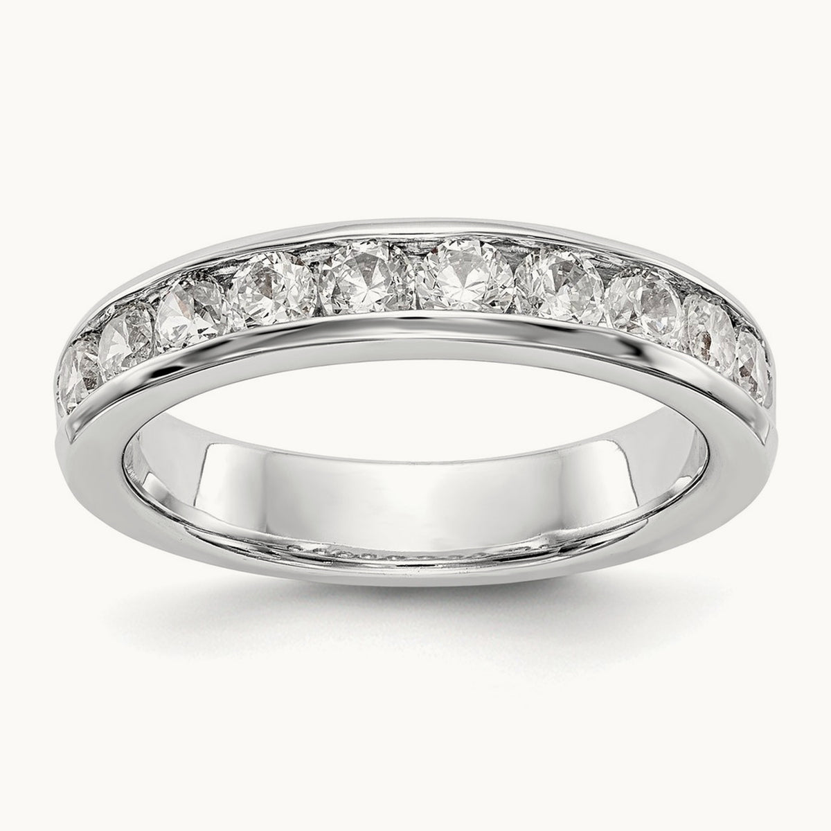 10- Stone Ladies Band Mounting, 2.9mm, 14K White Gold