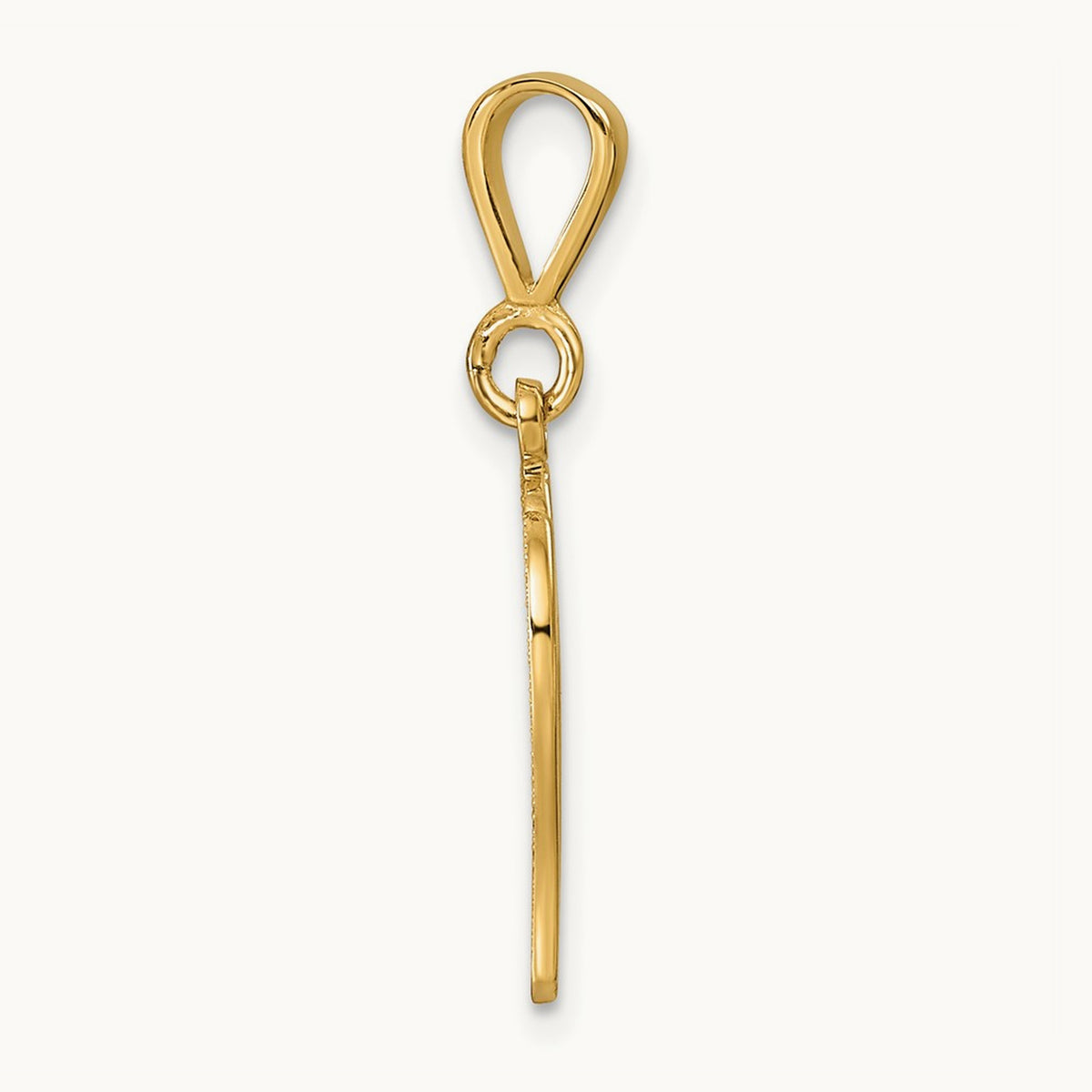 Polished Script Filigree Initial Pendant — V