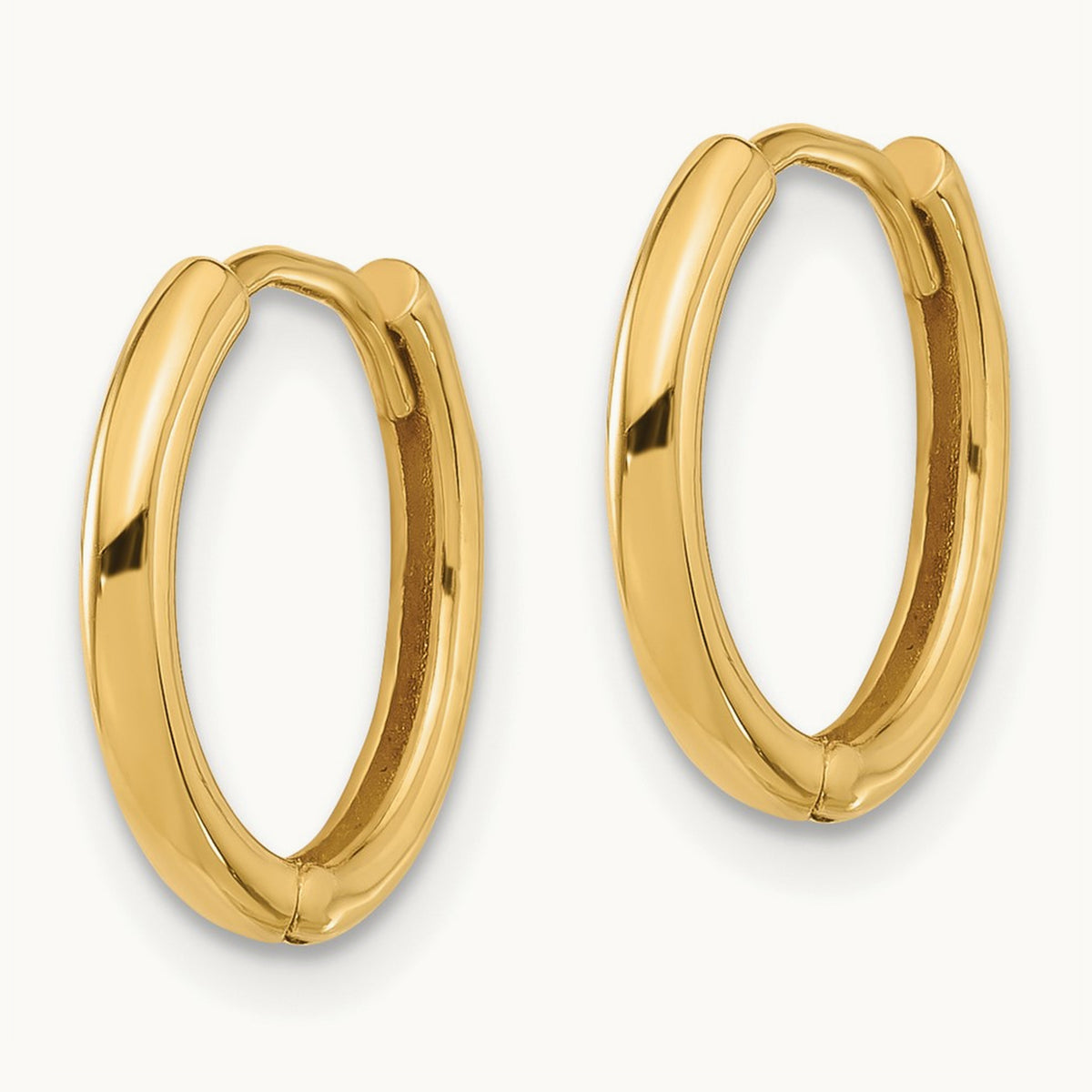 Polished Hinged Hoop Earrings — 14K Yellow Gold