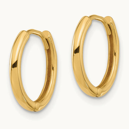 Polished Hinged Hoop Earrings — 14K Yellow Gold