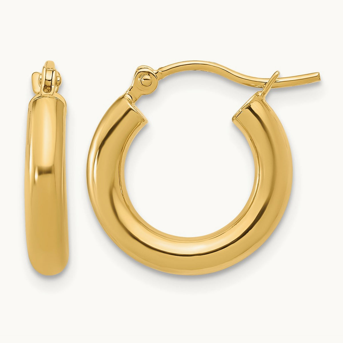 Polished Hoop Earrings, 14K — Leslie's
