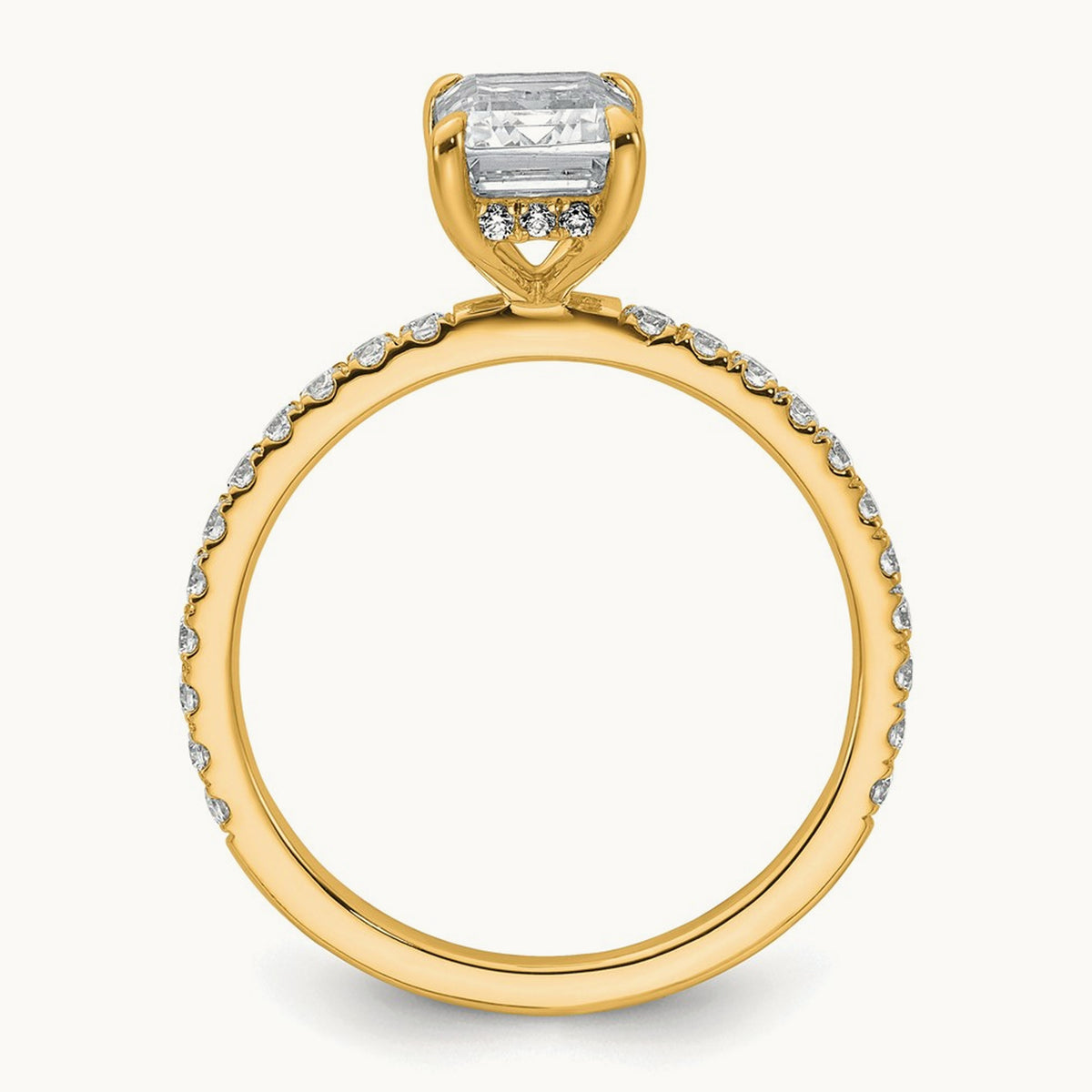 Emerald Solitaire Engagement Ring, 1.25-2.25 ct tw Lab-Grown Diamond — 14K Yellow Gold, 7 (2)
