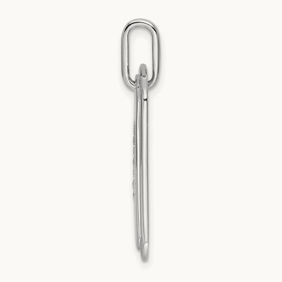 Diamond Dog Tag Charm — 14K White Gold, Y