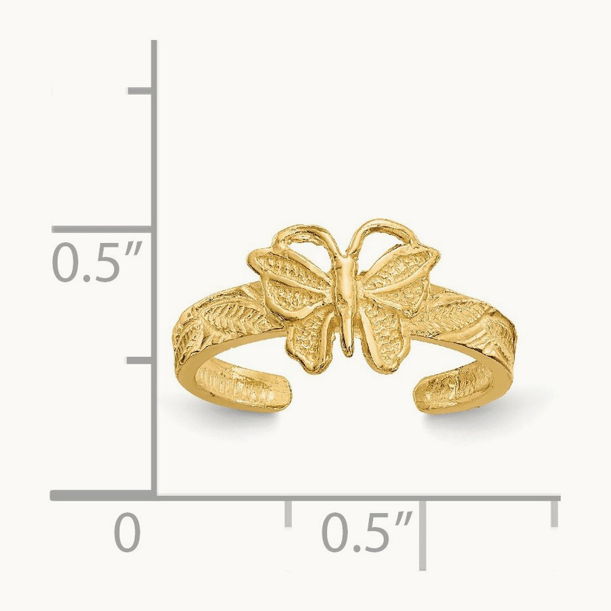 Butterfly Toe Ring, 14K