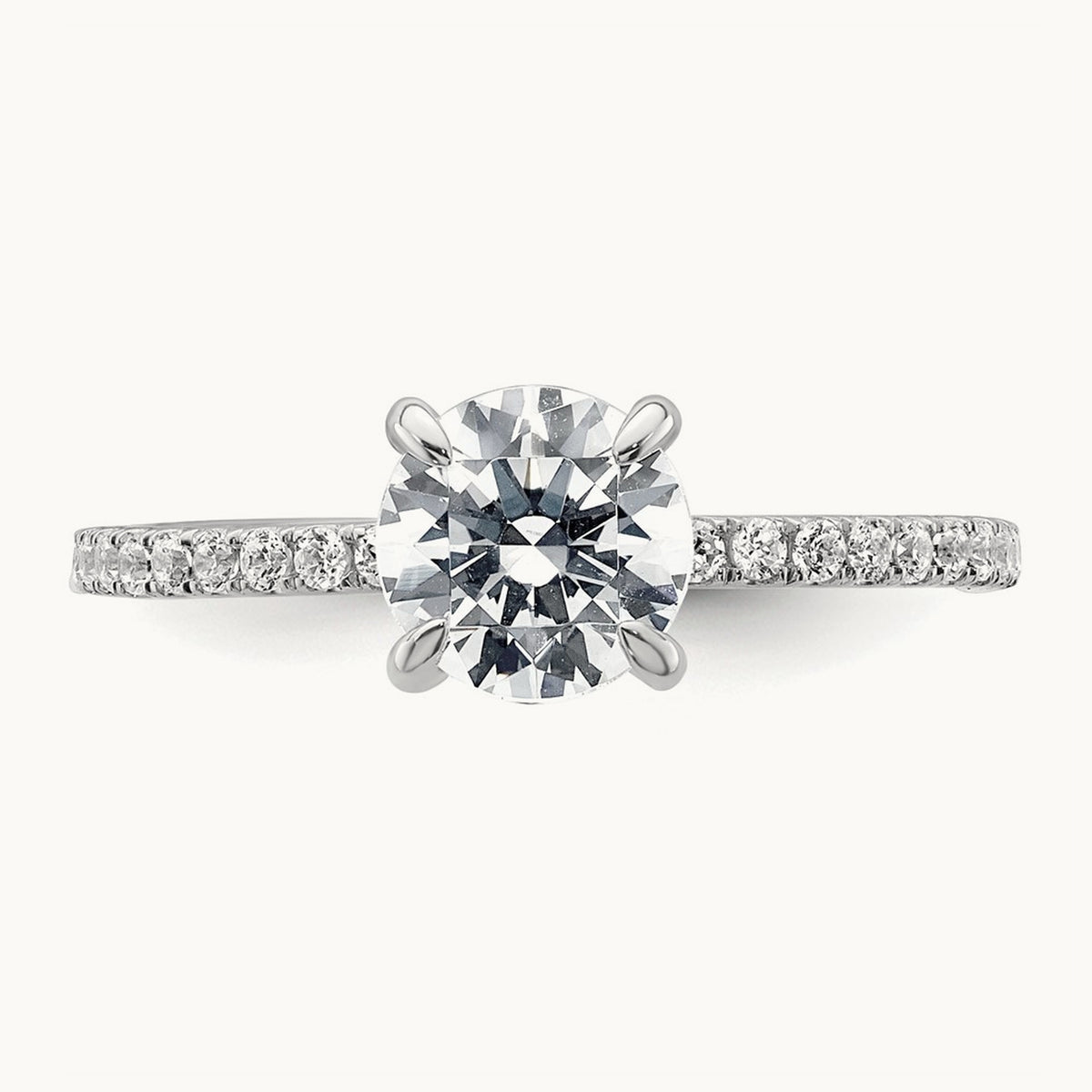 Round Solitaire Engagement Ring, 1.25-3.50 ct tw Lab-Grown Diamond — 14K White Gold, 7