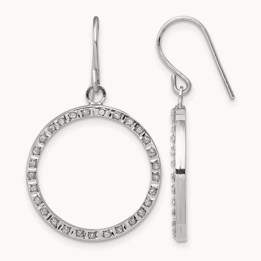 WG Diamond Fascination Dia. Dust/Accent Dangle Circle Earrings, 14K