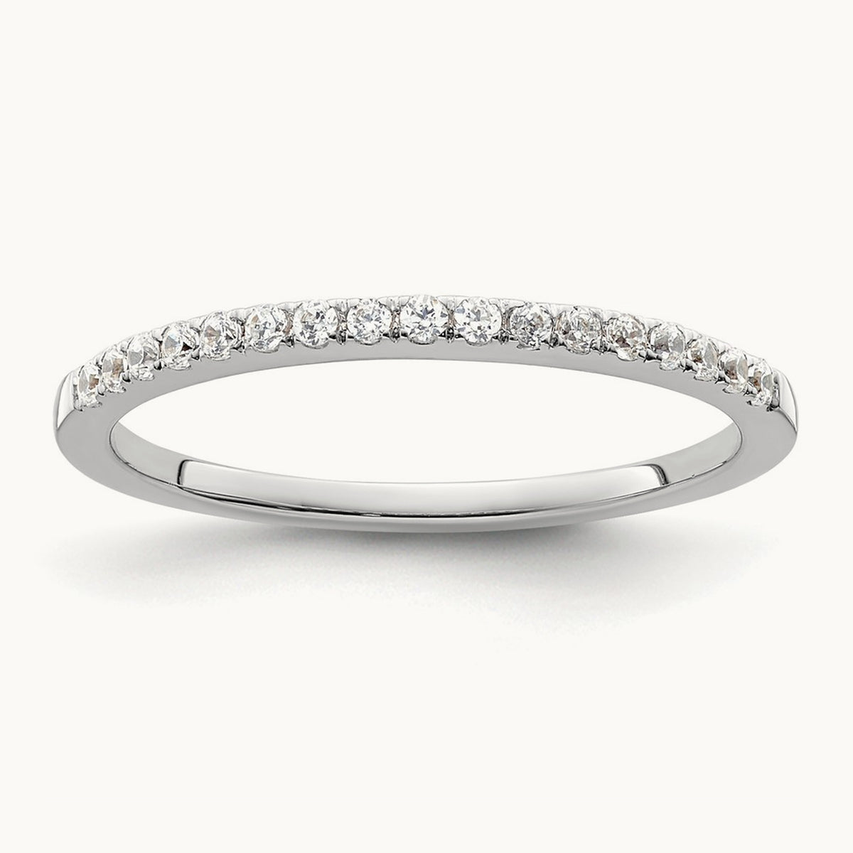 Diamond Wedding Band — 14K White Gold, 7