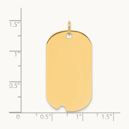 Plain .011 Gauge Engravable Dog Tag with Notch Disc Charm — 37mm