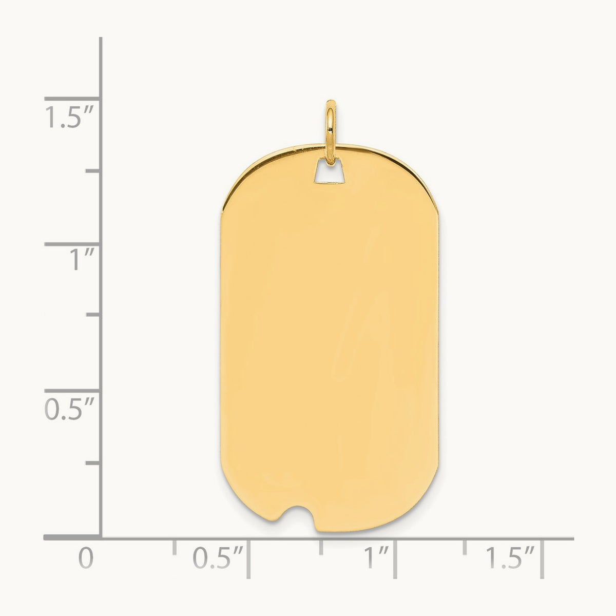 Plain .013 Gauge Engravable Dog Tag with Notch Disc Charm — 37mm