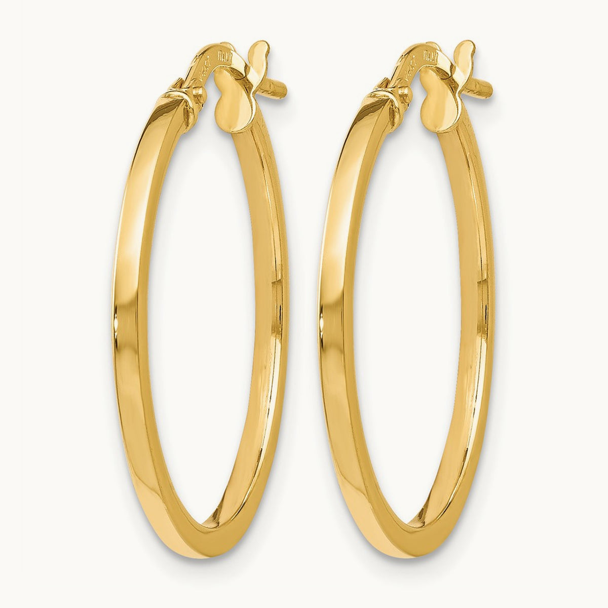 Polished Hoop Earrings, 14K — Leslie's