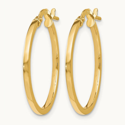 Polished Hoop Earrings, 14K — Leslie's