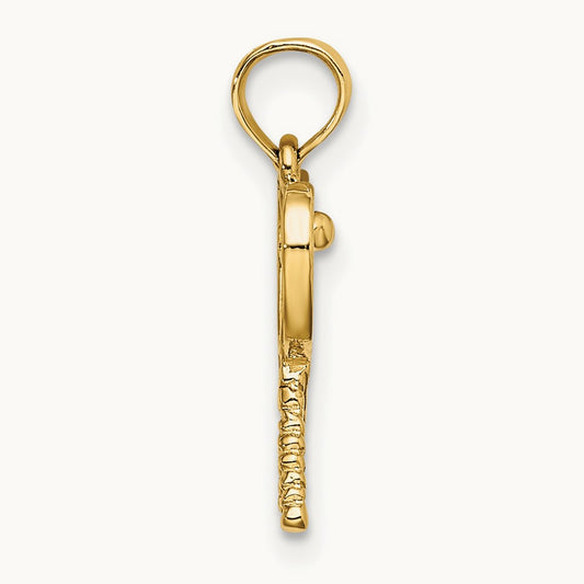 Tennis Racquets Charm, 14K