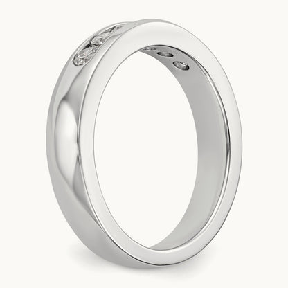 6-Stone Diamond Channel Band, 14K White Gold