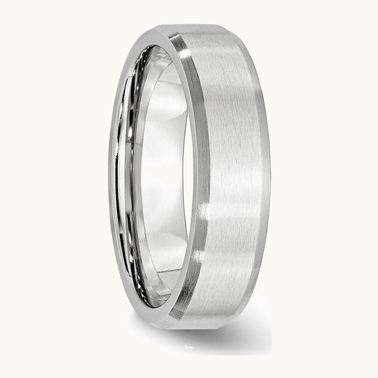 Chisel Cobalt Beveled Edge Satin 6mm Band