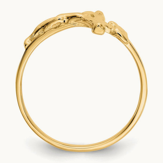 Childs Polished Crucifix Ring, 14K