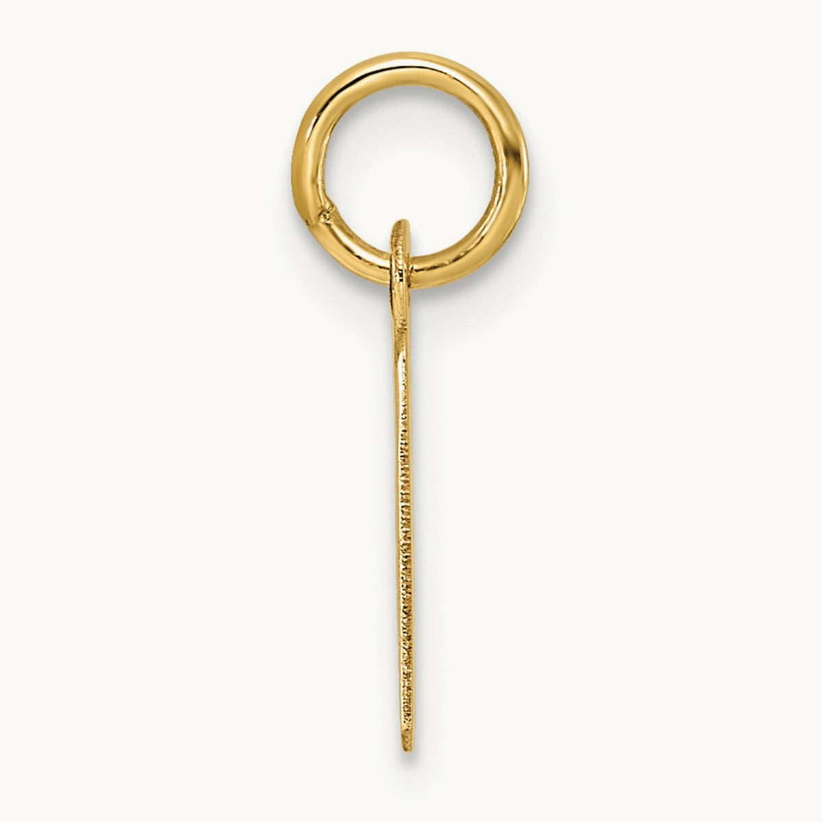 Small Slanted Block Initial Charm — 14K Yellow Gold, D