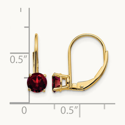 Garnet Leverback Earrings — photo set