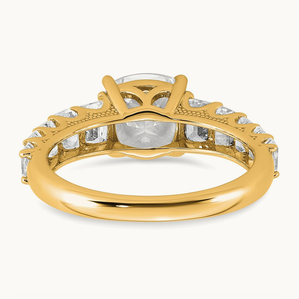 Cushion Engagement Ring, 3.25 ct tw Lab-Grown Diamond — 14K Yellow Gold