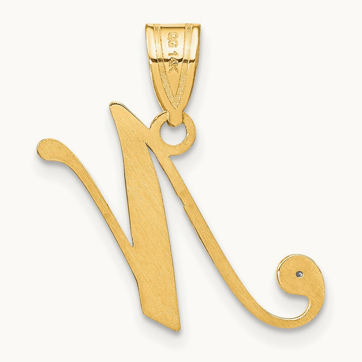 Script Initial Pendant with Diamond — N