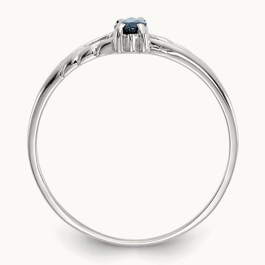 Sapphire Birthstone Ring, 14K White Gold
