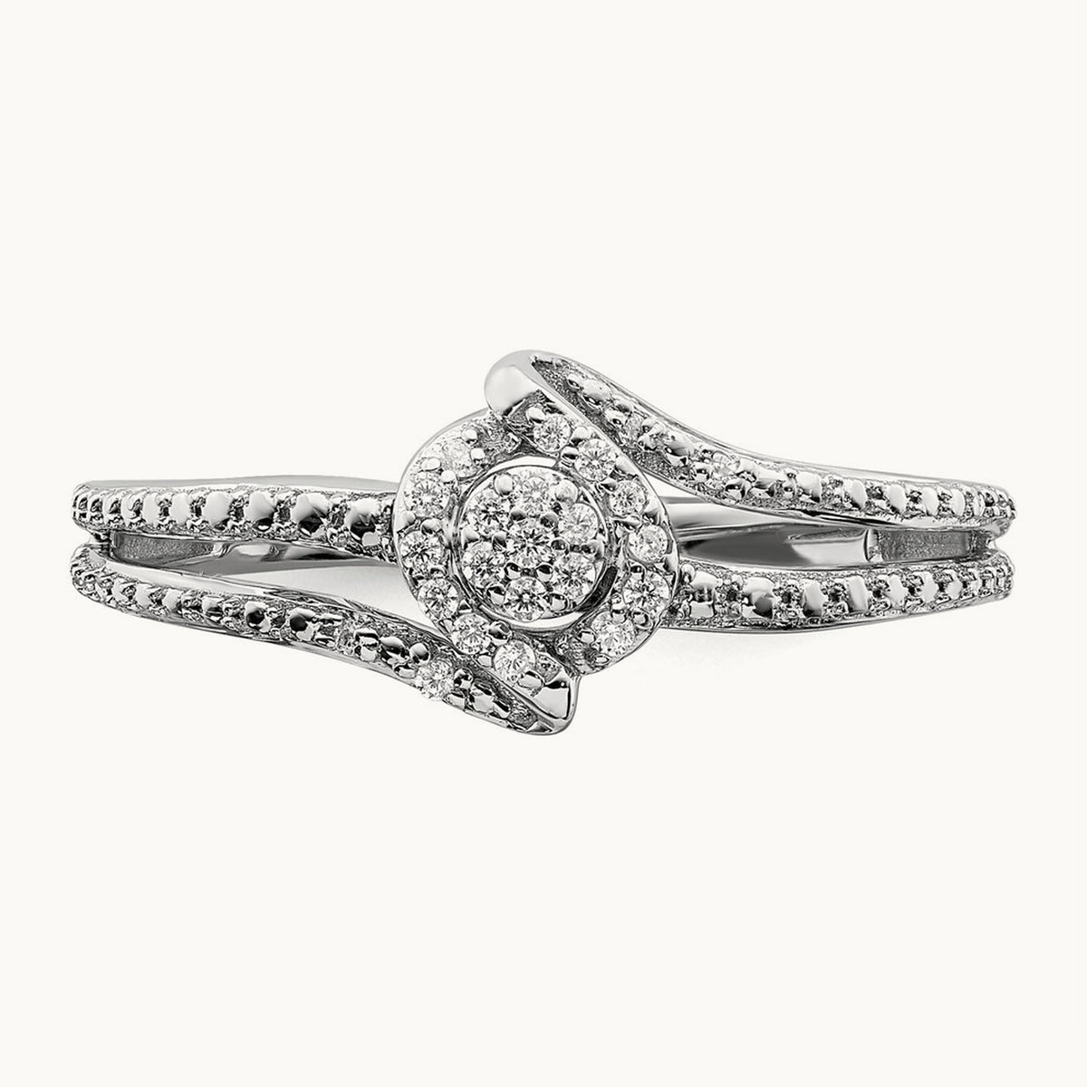 Diamond Cluster Complete Engagement Ring — photo set