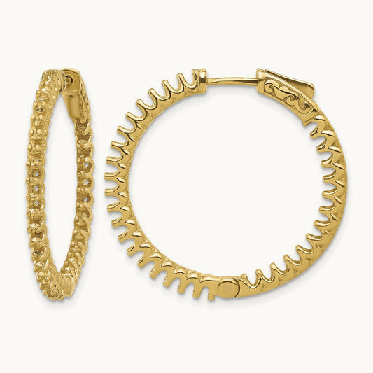 2.3ct 66- In/Out Hoop w/ Safety Clasp Earring Mountings, 2.0mm, 14K