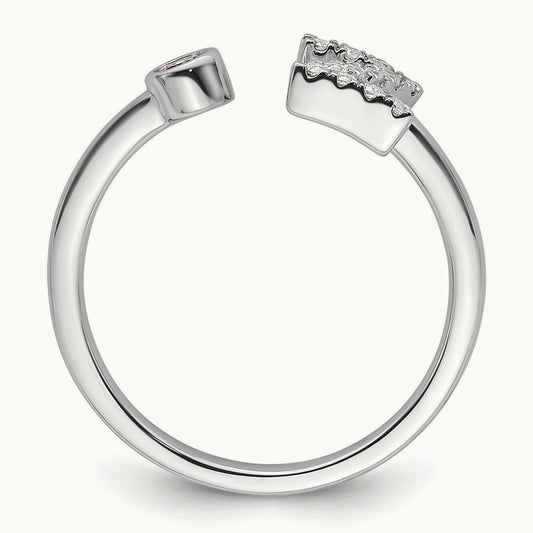 Initial Z Adjustable Ring, 0.20 ct tw Lab-Grown Diamond