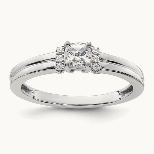 Cushion Center Promise/Engagement Ring, 0.25 ct tw