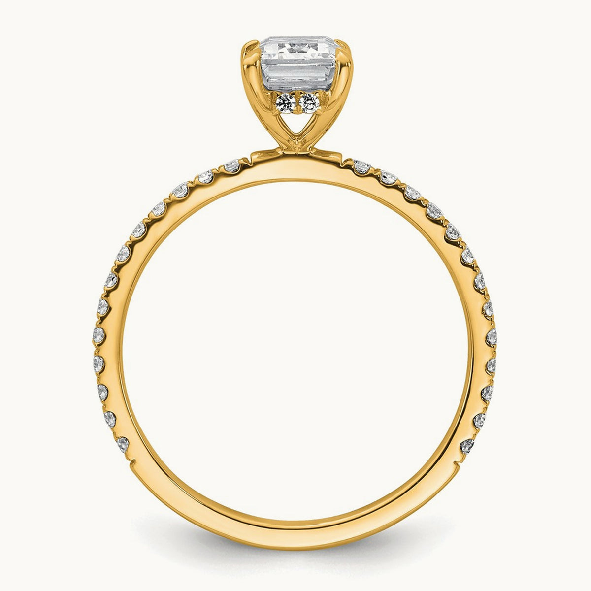 Emerald Solitaire Engagement Ring, 1.25-2.25 ct tw Lab-Grown Diamond — 14K Yellow Gold, 7