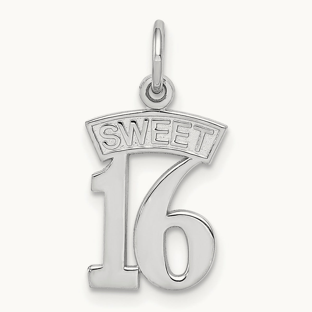 SWEET 16 Charm — 14K White Gold