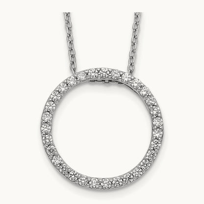 Diamond Circle 18 inch Necklace, 14K White Gold
