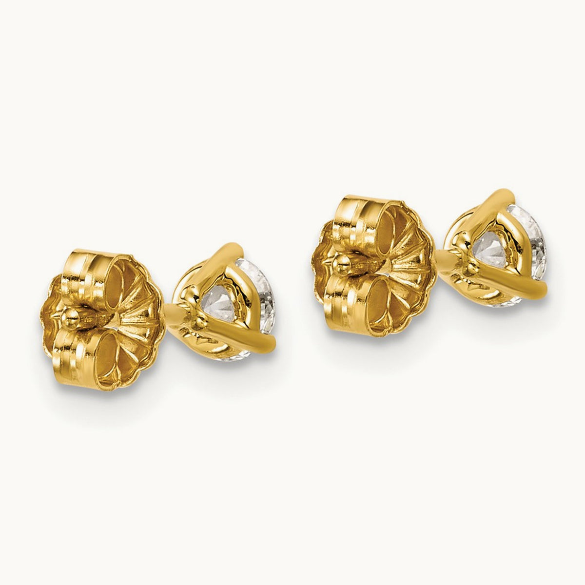 Round Stud Earrings, 0.10-6.00 ct tw Lab-Grown Diamond — 1/2 ct, 18K Yellow Gold