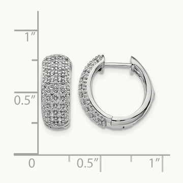 Diamond Hinged Hoop Earrings, 14K White Gold