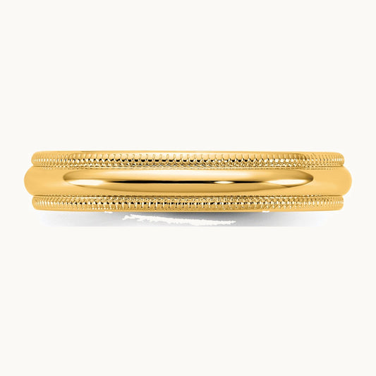 10KY 3.5mm LTW Milgrain Half Round Band