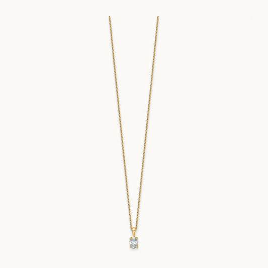 Oval Pendant Necklace, 0.50-2.00 ct tw Lab-Grown Diamond — 1/2 ct, 14K Yellow Gold