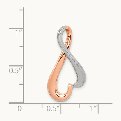 Omega Slide Fits up to Regular, 6mm Fancy, 4mm, 14K White Gold with Rose